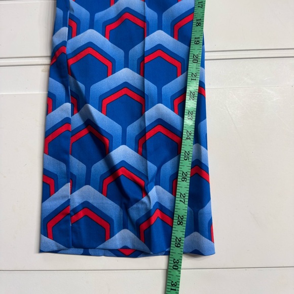 Loudmouth Golf Men’s Sz 32x32 Blue Red Geometric Cotton Pants Trousers NWOT - Picture 2 of 6